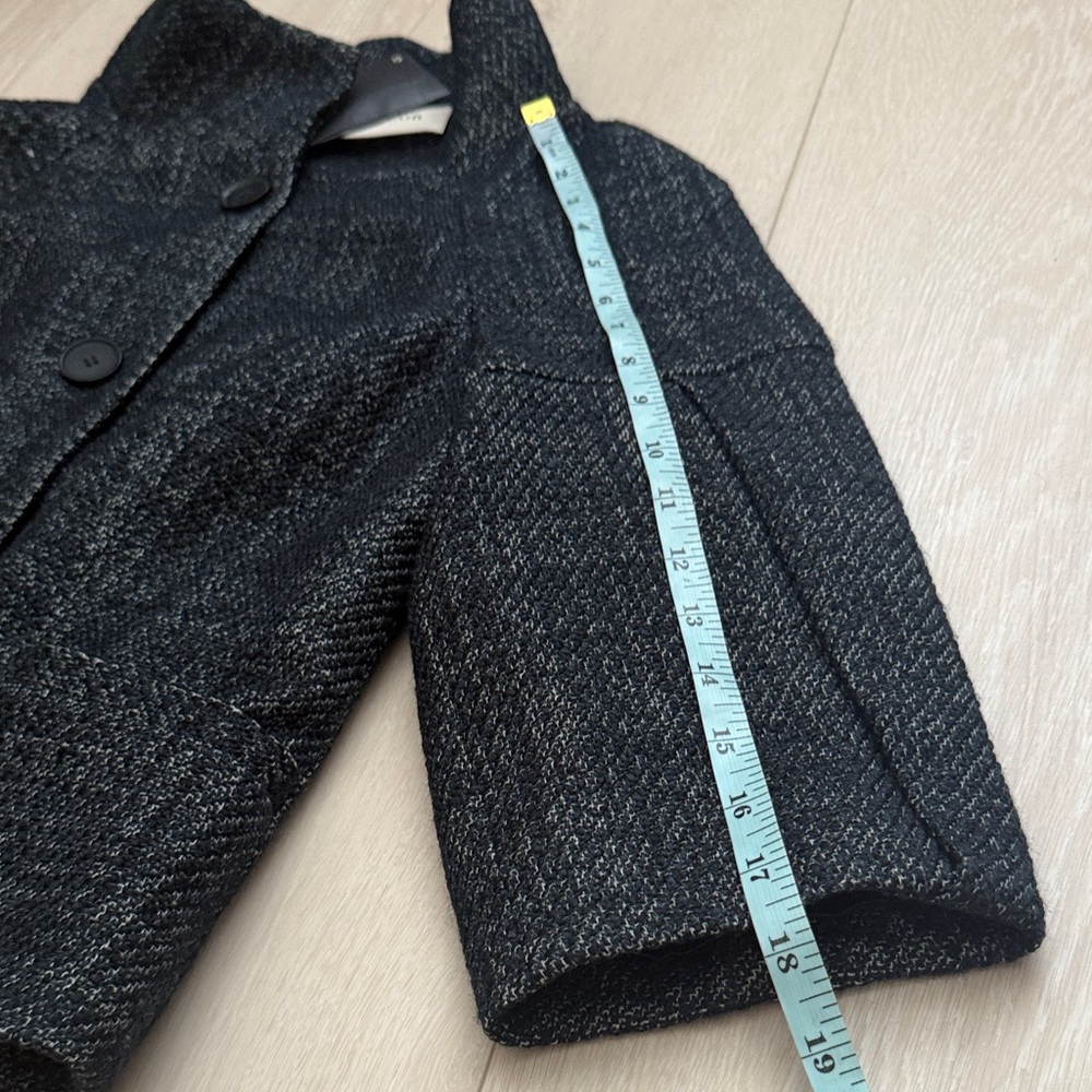 Ann Taylor Wool Blend Dark Navy Charcoal Button-Up Blazer - Picture 7 of 8
